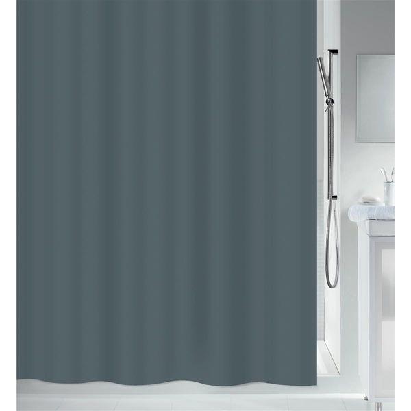 Msv Tenda Doccia Antimuffa - Antibatterica, Lavabile, Impermeabile - Peva, Romana 180X180Cm Antracite-image