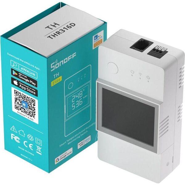 Sonoff THR316D Temperature/Humidity Sensor Indoor Temperature & Humidity Sensor Freestanding Wired-image
