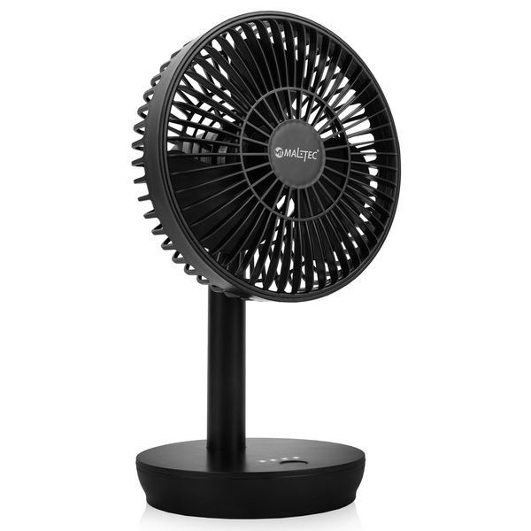 Ventilatore Da Tavolo Con Batteria Ricaricabile 4000Mah Cooldesk Maltec 16,5 Cm Usb 4 Velocità Nero-image