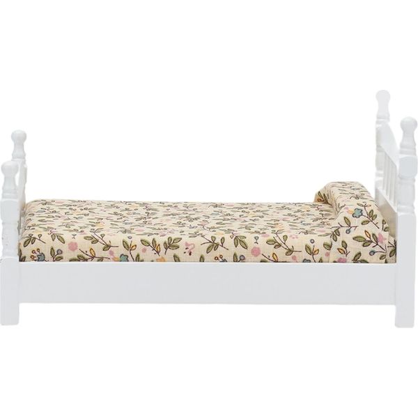 Letto In Legno Per Casa Delle Bambole, Letto Per Casa Delle Bambole In Scala 1:12, Letto Per Casa Delle Bambole In Miniatura, Mobili Per La Camera Da Letto Della Casa Delle Bambole, Letto Giocattolo, Accessori Per Casa Delle Bambole-image