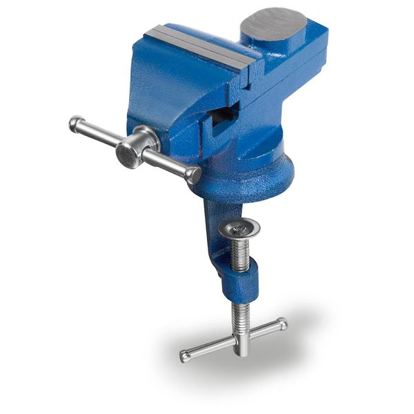 Mini Morsa Eberth Con Morsetto Da Tavolo, Ruotabile A 360°, Piccola Morsa Da Tavolo Con Larghezza Ganasce 60 Mm, Larghezza Di Serraggio Massima 70 Mm-image