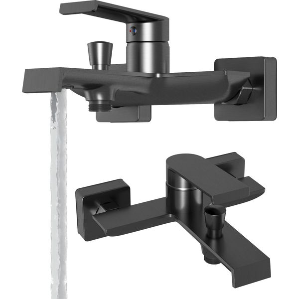 Miscelatore Per Bagno Granitan | Bali - Grigio Gun - Design Minimalista - Risparmio D'acqua E Durata Nel Tempo-image
