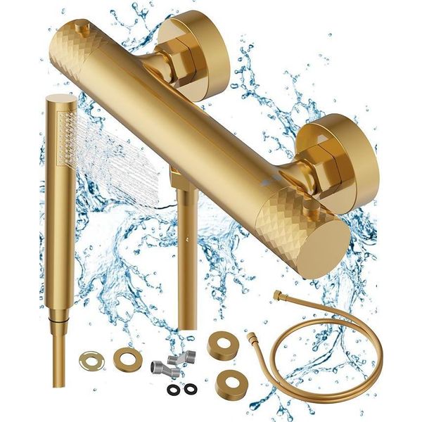 Granitan | Miscelatore Termostatico Per Doccia Glami - Oro - Materiali Di Alta Qualità - Design Ergonomico-image