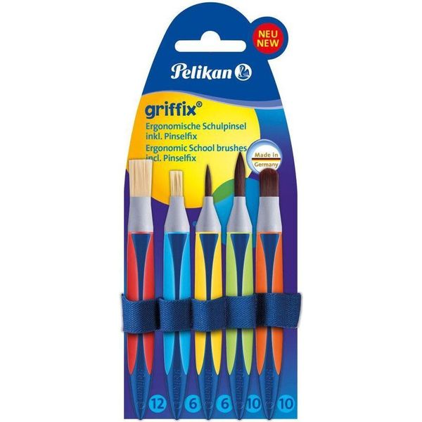 Pelikan 700733 Set Iniziale Di Spazzole Per La Scuola Pelikan Griffix, 5 Pezzi-image