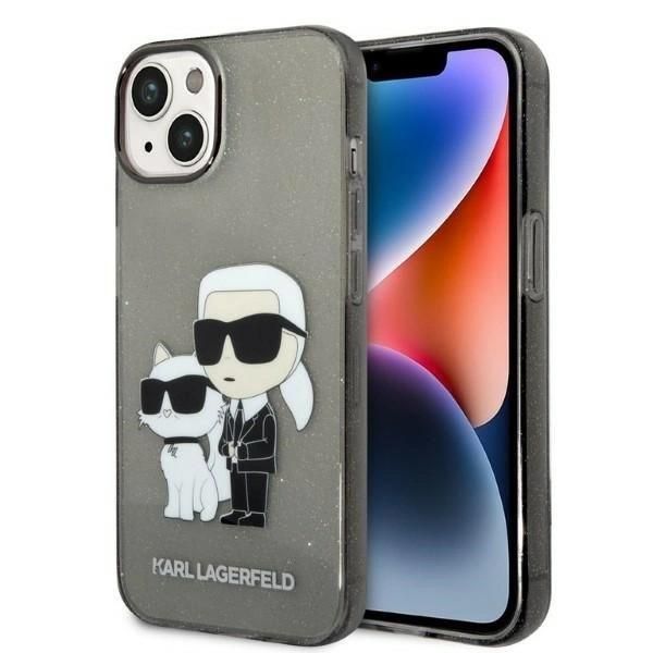 Karl Lagerfeld Klhcp14Mhnkctgk Custodia Rigida Per Iphone 14 Plus / 15 Plus 6,7 Czarny/Nero Glitter Karl&Choupette-image