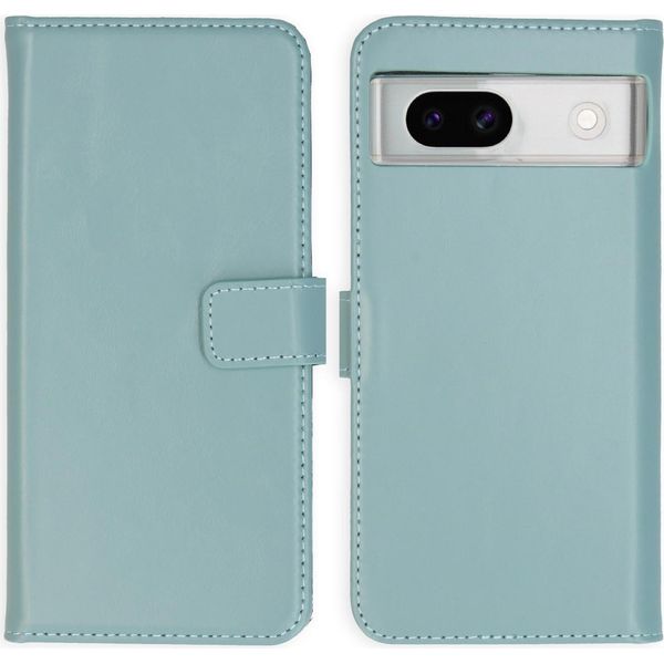 Cover Per Google Pixel 8A - Vera Pelle - Selencia Flip Cover - Azzurro-image