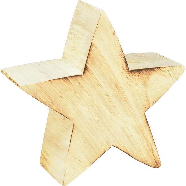 Stella Decorativa Rustica In Legno 20X7 Cm - Decorazione Scandinava Fatta A Mano Per Ambienti-image