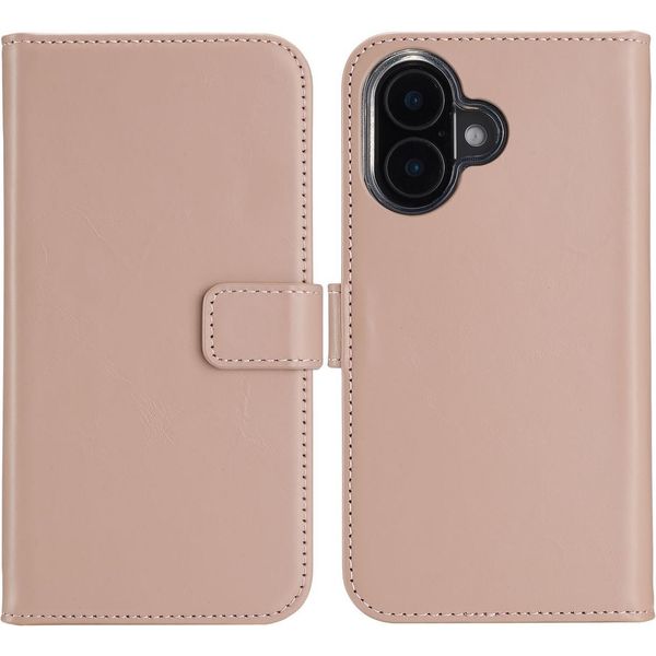 Cover Per Iphone 16 - Vera Pelle - Custodia Selencia Flip Flap - Rosa Chiaro-image