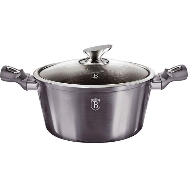 Casseruola Berlingerhaus Con Coperchio Con Superficie In Marmo 24 Cm Carbon Pro Line BH-6893-image
