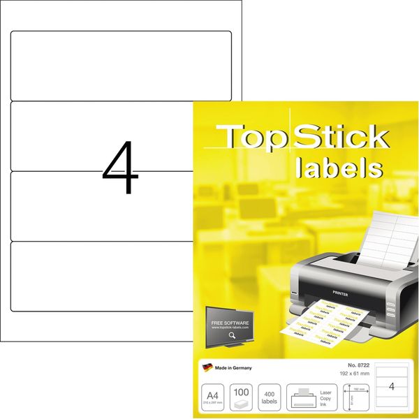 Etichette Angolari Per Cartelle Top Stick, 192 X 61 Mm, Bianco-image
