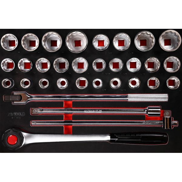 Ks Tools Set Di Chiavi A Bussola Da 3/4" Con Inserto In Schiuma 32 Pz 811.0032"-image