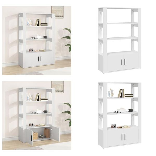 Vidaxl Credenza Bianca 80X30X119,5 Cm Materiale A Base Di Legno - Credenza - Credenza - Armadio - Armadio Portaoggetti-image