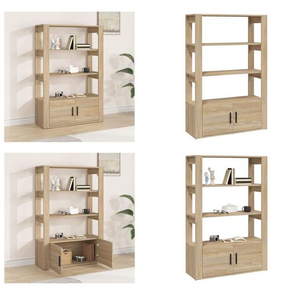Vidaxl Credenza In Rovere Sonoma 80X30X119,5 Cm In Legno - Credenza - Credenze - Armadio - Armadio Portaoggetti-image