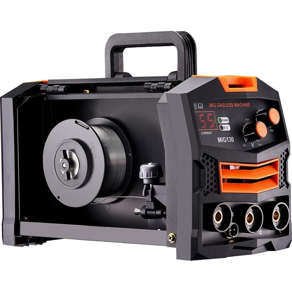 Succebuy Saldatrice Mig, Saldatrice Mig Sinergica Da 130 Amp, Saldatrice A Filo Animato Senza Gas, Saldatrice Mig Portatile Con Inverter Igbt E Display Digitale-image