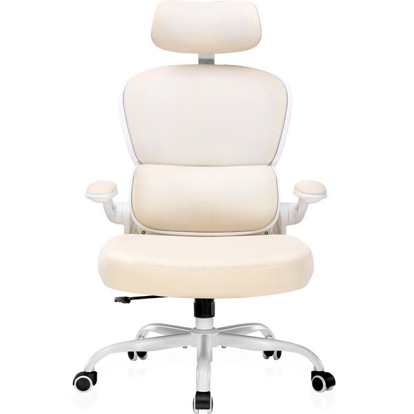 Comhoma Sedia Ergonomica Da Ufficio, Sedia Da Scrivania Con Poggiatesta 3D E Supporto Lombare, Design Con Appendiabiti Integrato, Bracciolo Ribaltabile, 150 Kg-image