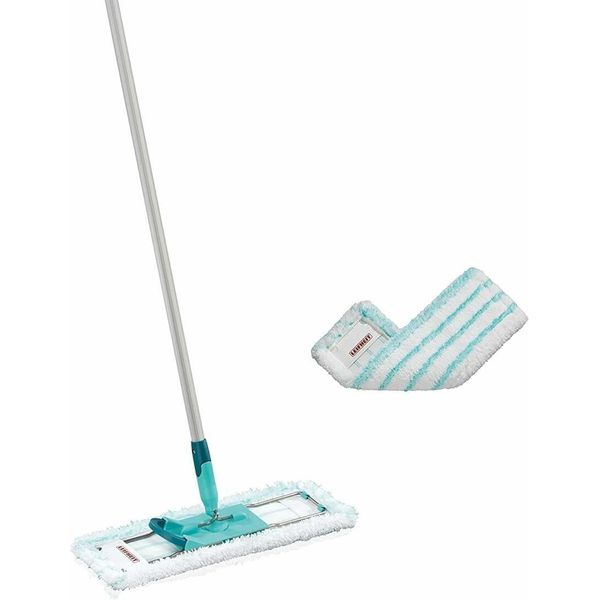 Tergicristallo Per Pavimenti Leifheit Back-Friendly Profi Xl Micro Duo Con Copertura Di Ricambio Micro Duo In Microfibra, Tergicristallo Per Pavimenti In Piastrelle E Pietra Con Ampia Larghezza Di Passata, Snodo Girevole A 360° E Sistema A Scatto-image