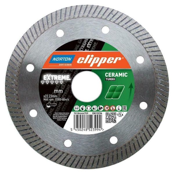 Norton Clipper Disco Diamantato Extreme Ceramic Turbo- 230 22,2 Mm Super Gres Xt-image