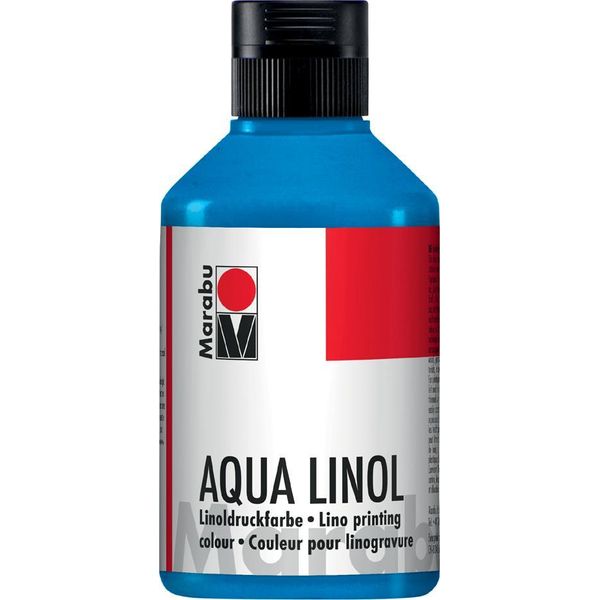 Marabu 15100013052 Inchiostro Per Linoleografia Marabu Aqua, Blu Medio, 250 Ml-image