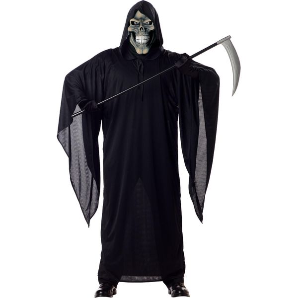 Costume Di Halloween Da Scheletro Mietitore In Bianco E Nero - M-image