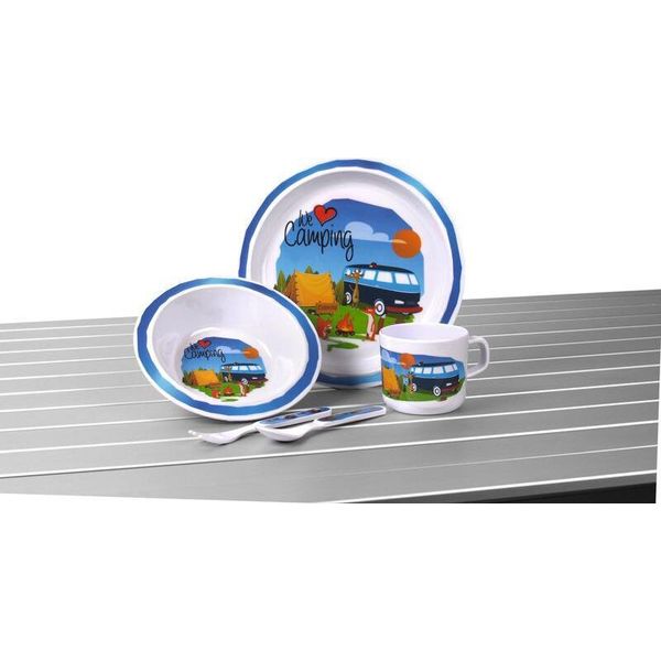 Set Di Stoviglie In Melamina Per Bambini Camp4 "We Love Camping"""-image