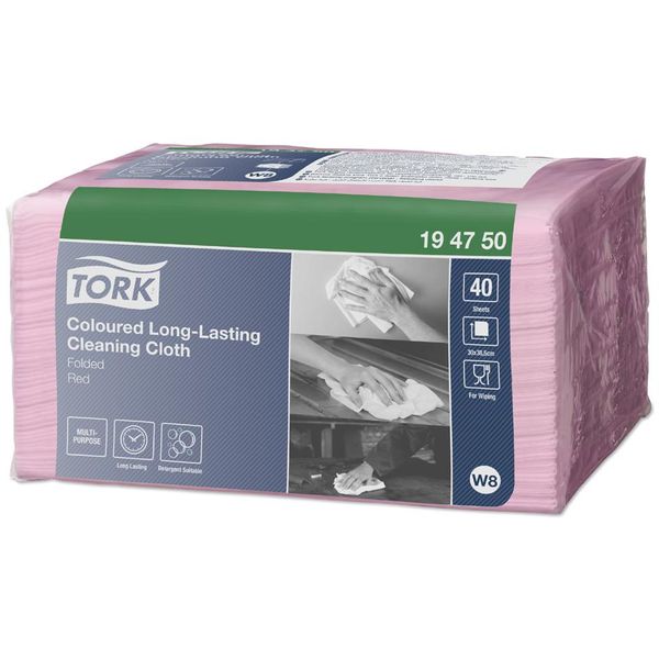 Tork 194750 Tork Panni Multiuso Per La Pulizia, 385 X 300 Mm, Rosso-image