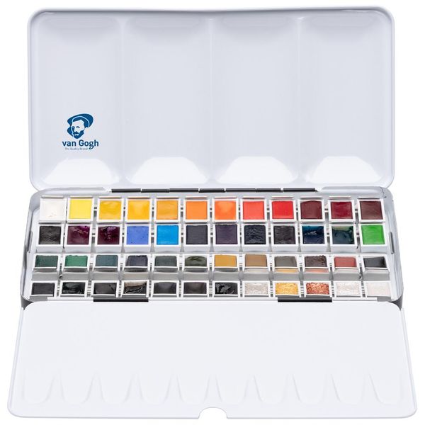 Royal Talens Set Di 48 Colori Ad Acquerello Van Gogh In Astuccio Metallico-image