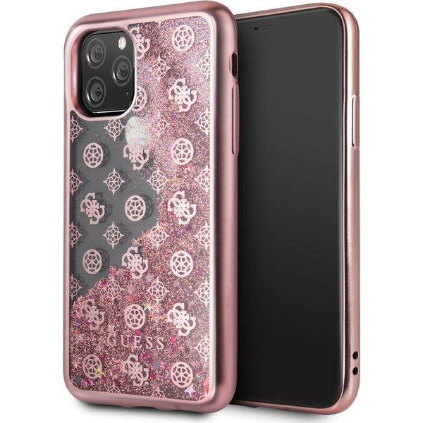 Guess Guhcn58Peolgpi Custodia Rigida Per Iphone 11 ProróżOwo-ZłOty/Rose-Gold 4G Peony Liquid Glitter-image