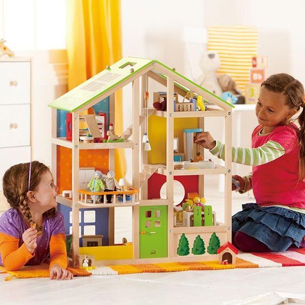 Casa Delle Bambole In Legno Hape All Season - Casa Da Gioco Arredata Con 6 Stanze-image