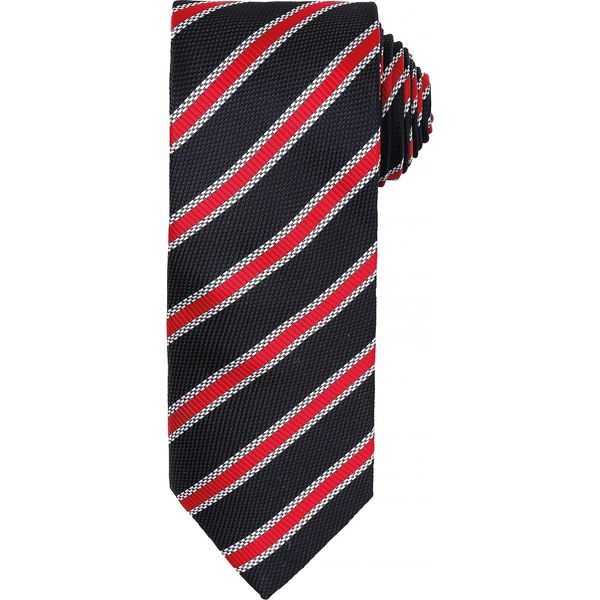 Cravatta Premier Da Uomo Con Motivo Waffle (2 Pezzi/Confezione) RW6950 (Taglia Unica) (Nero/Rosso)-image