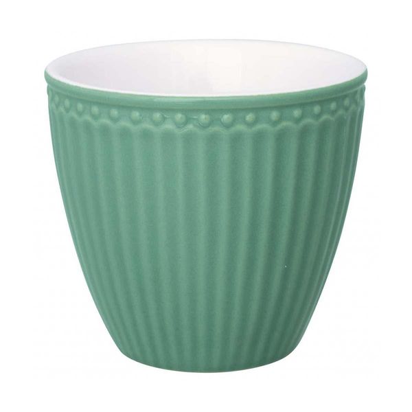 Greengate Latte Cup Mug Alice Verde Scuro Servizio Da Tavola Quotidiano Dusty Green 300 Ml-image