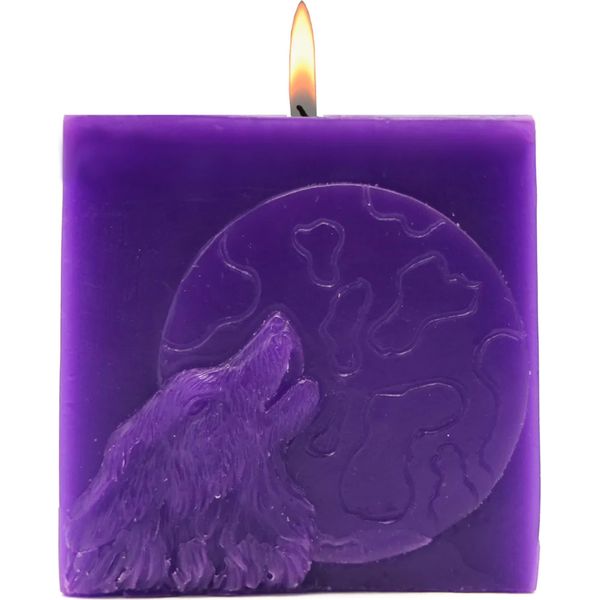 La Notte Del Lupo * Candela Profumata A Cubo Lavanda Viola Viola Luna Piena-image