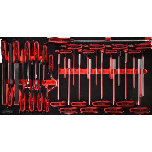 Ks Tools Set Di Chiavi E Lime Per Perni Angolari Con Impugnatura A T E Inserto In Schiuma 28 Pezzi - 813.0028-image