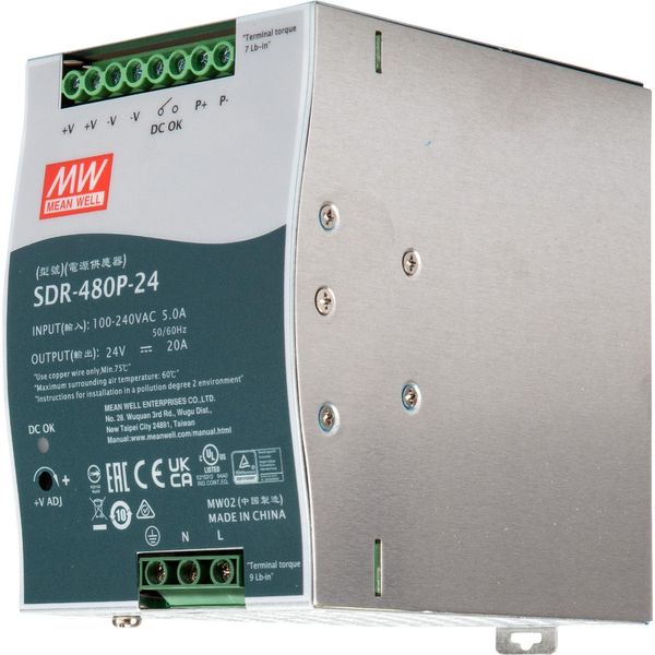 Mean Well Alimentazione 480W Alimentazione Metallica (SDR-480P-24)-image