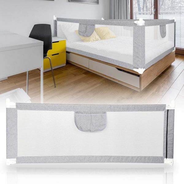 Jopassy 200 Cm Binario Letto Bambini Protezione Letto Regolabile In Altezza Per Letto Famiglia E Lettino Protezione Anticaduta Per Letto-image