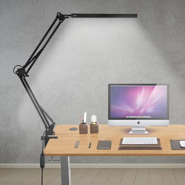 Wolketon Led Lampada Da Scrivania Lampada Da Architetto Con Braccio Girevole, Protezione Per Gli Occhi, Adatto Per Ufficio, Studio E Lettura Lampada Da Scrivania Dimmerabile-image