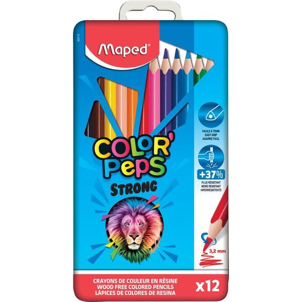 Matita Colorata Triangolare Maped Color'peps Strong 24 Astuccio In Metallo-image