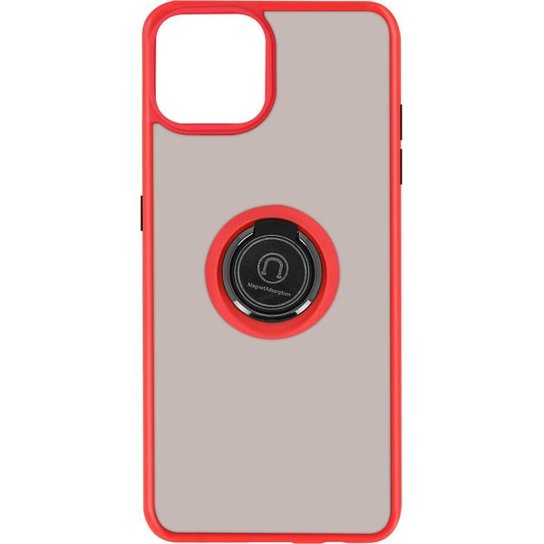 Custodia Ibrida Per Cellulare Con Supporto Ad Anello Per Apple Iphone 13 Pro Max - Rosso-image
