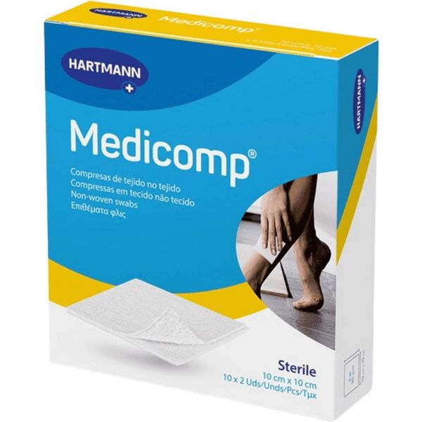 Hartmann Medicomp® Compresse Sterili In Tessuto Non Tessuto Di Varie Dimensioni - 25X2 Pezzi - 10 X 10 Cm | Confezione (50 Pezzi)-image