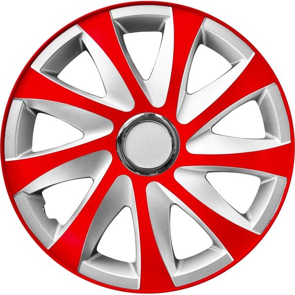 Copricerchi - Set Completo Di 4 Pezzi - Nrm Drift Extra - Rosso / Argento - 16" Pollici"-image