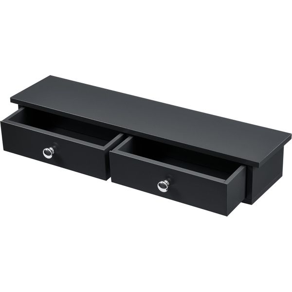 Scaffale A Muro 'Geeste' Con 2 Cassetti Scaffale Pensile 60 X 15 X 10 Cm Nero-image