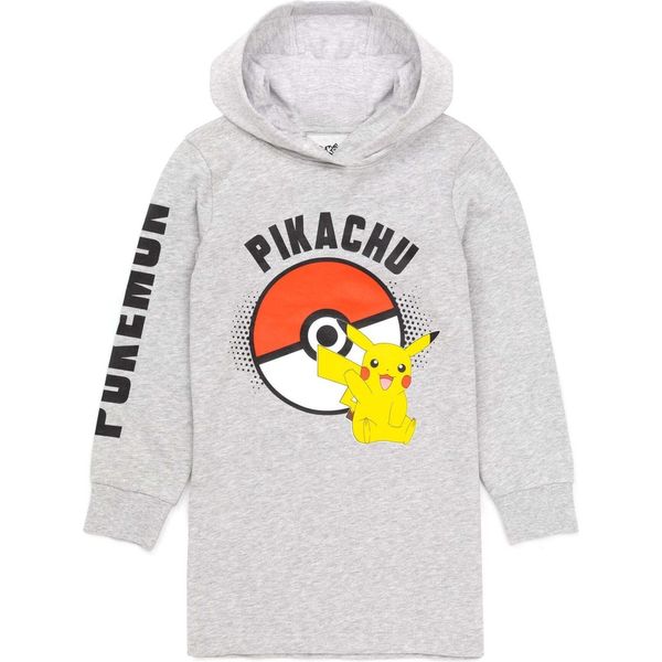 Pokemon - Vestito Con Cappuccio Per Bambina NS6551 (164) (Grigio)-image