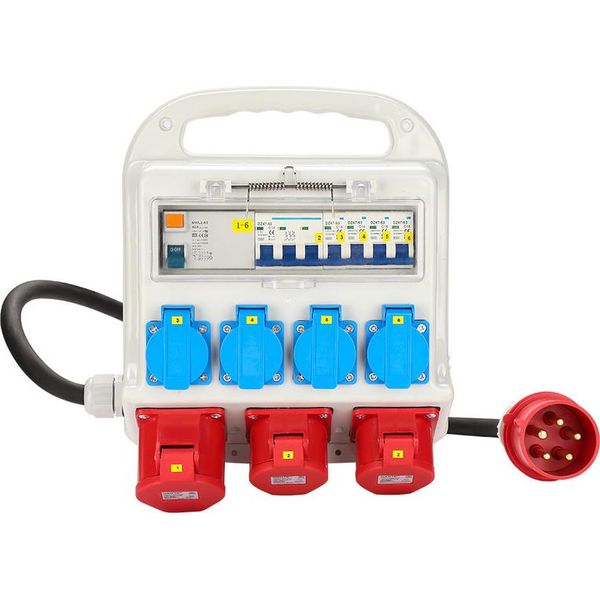 Swanew Quadro Di Distribuzione Dell'energia Quadro Di Distribuzione Dell'energia In Loco Interruttore Automatico Differenziale Cee 2X 16A + 1X 32A + 4X 230V Quadro Di Distribuzione A Parete Con Cavo-image