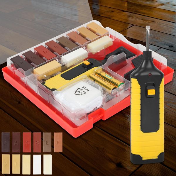 Swanew Set Di Riparazione Del Legno Per Laminato E Parquet Con 11 Colori Bastoncini Di Cera Dura Set Di Riparazione Delle Piastrelle Del Parquet Altri Utensili Manuali-image