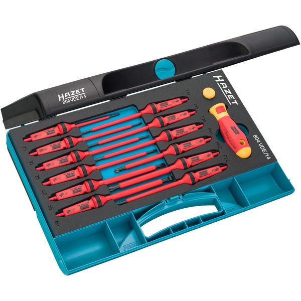 Set Di Cacciaviti Hazet Vde 804VDE/14 Profilo Pozidriv Pz, Profilo Phillips Ph, Profilo Esagonale, Profilo A Taglio Numero Di Utensili: 14-image
