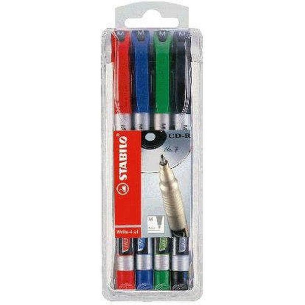 Stabilo Write-4-All Marcatore Permanente Nero, Blu, Verde, Rosso 4 Pz-image