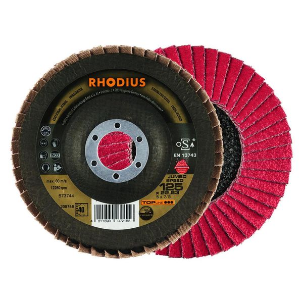 Rhodius 208747 Jumbo Speed Flap Disc Diameter 125 Mm Bore Diameter 22.23 Mm Stainless Steel 1 Pc(S)-image