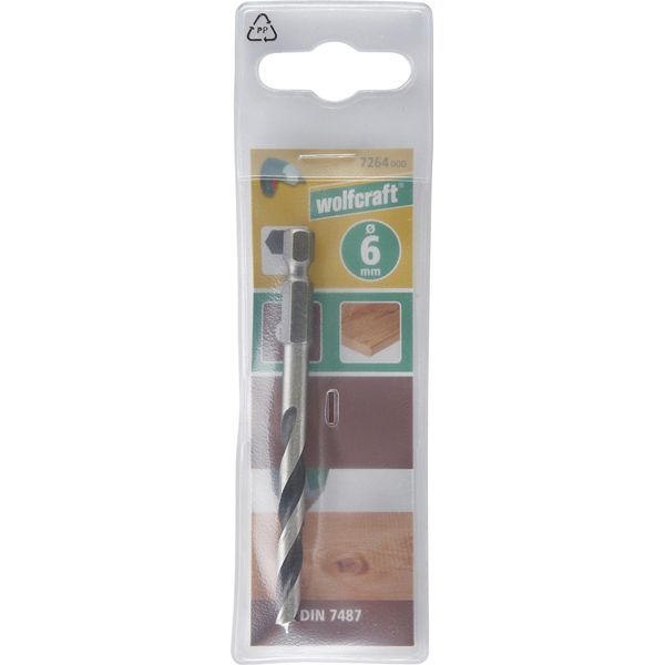 Punta Per Legno A Spirale Wolfcraft Diametro 6 Mm D.90 Mm 7264000-image