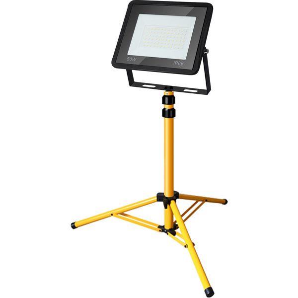 Yakimz Led Faretto Da Costruzione Luci Da Lavoro Faretto Da Lavoro Con Treppiede Proiettore 50W Bianco Freddo-image