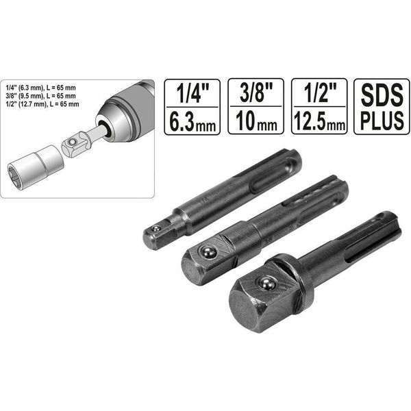 Yato YT-04686 Bitalter Di Schraubendreher Stahl 25,4 / 4 Mm (1 / 4") 3 StüCk(E)"-image
