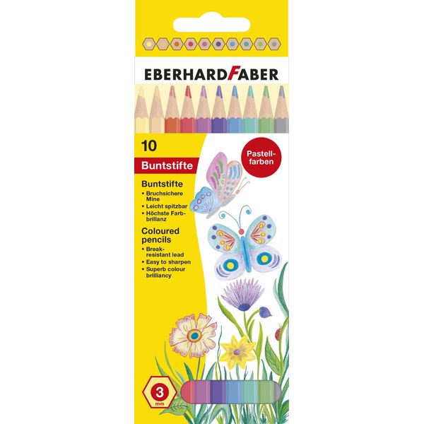 Eberhard Faber 514810 Astuccio Per Matite Colorate Matite Colorate Pastello, 3 Mm, Assortite-image
